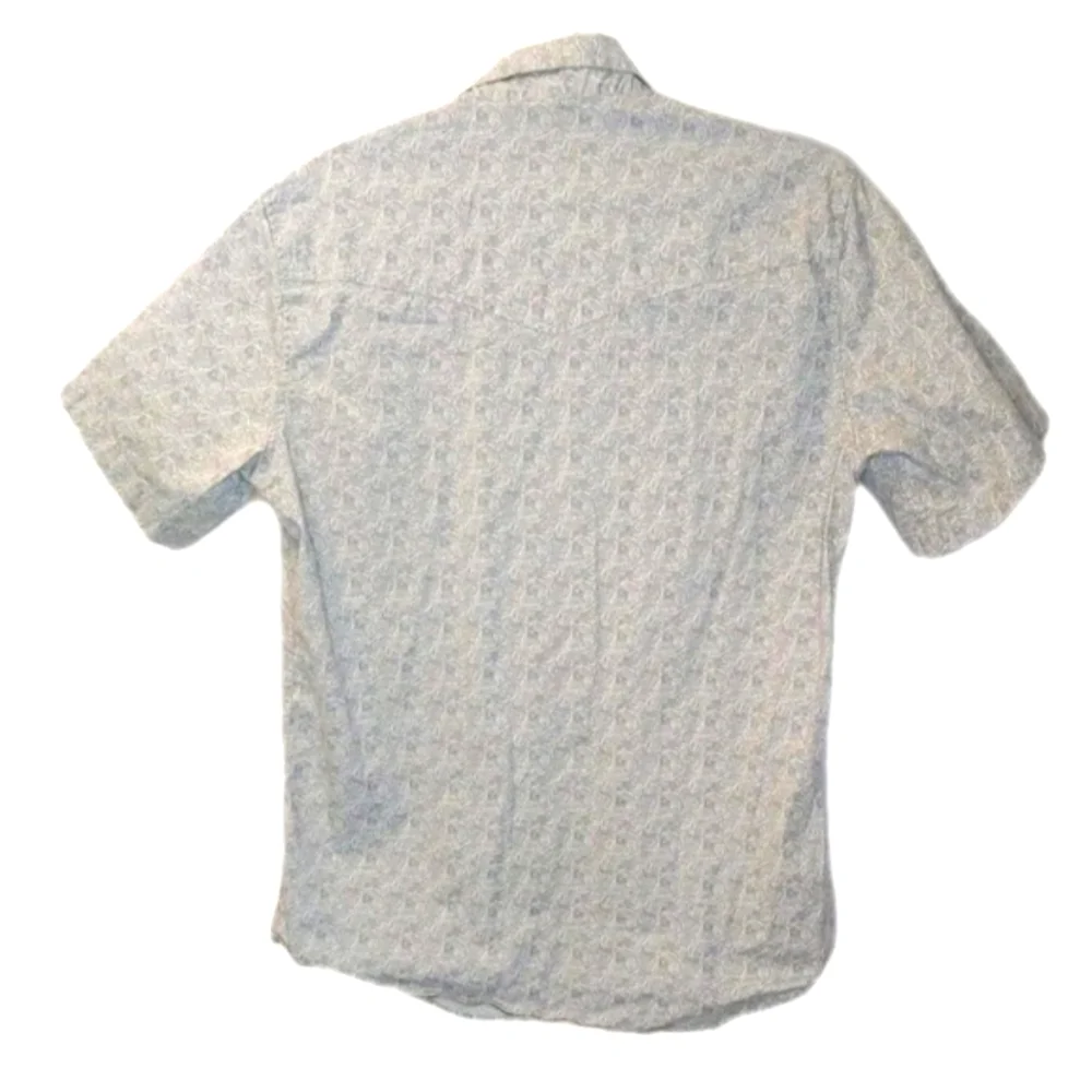 Rafter C Rockabilly Pearl Snap Shirt Men Med Gray Paisley Western Rodeo Cowboy